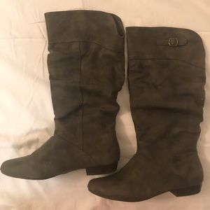 Suede knee high boots